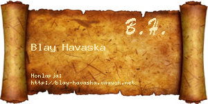 Blay Havaska névjegykártya